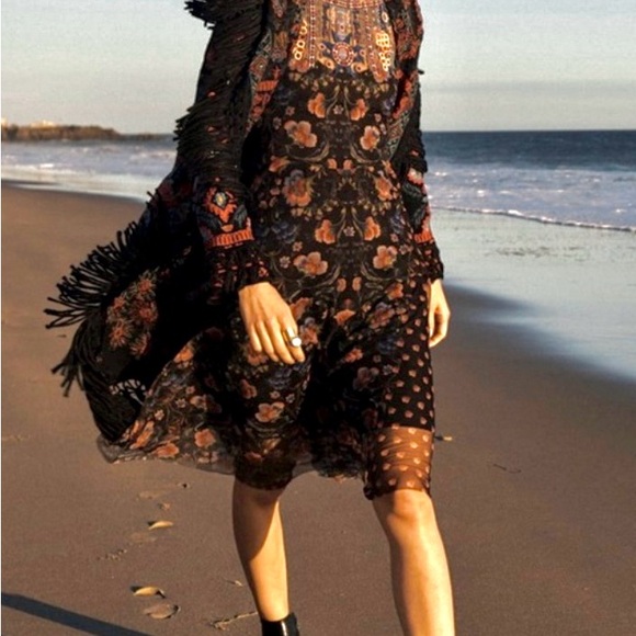 NWT Gorgeous Hard To Find!! Johnny Was Ethereal Embroidered Mier Mesh Dress Sz L - Picture 3 of 15